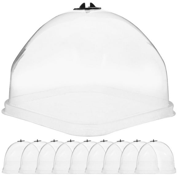 10Pcs Insulation Cover Bell Jar Dome Plastic Plant Cloche Plant Thermal Dome Lid Mini Greenhouse Plastic to Go Containers Outdoor Plant Shelter