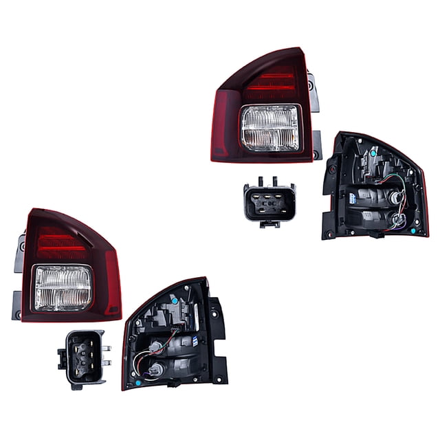 Calaveras DEPO Jeep Compass 2014 A 2017 Leds Rojo/Obscuro 1 Par