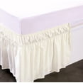 thumbnail image 4 of UniVerse Wrap Around Bed Skirt Three Fabric Sides Elastic Dust Ruffled 16 Inch Tailored Drop,Easy to Install Fade Resistant-Ivory, Queen/King, 4 of 12