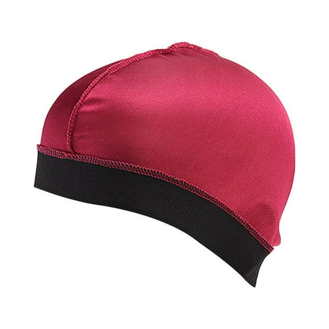 EeaseCA 4 Pcs Imitation Silk Wide Elastic Chemotherapy Sleeping Hair Loss (Dark Red)
