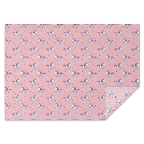 Pink Cartoon Unicorn Star Pattern Rectangle Tablecloth 60"x84",Waterproof Polyester Rectangle Table Cloth, Wipeable Spillproof Polyester Tablecloth for Dining, Camping, Indoor and Outdoor