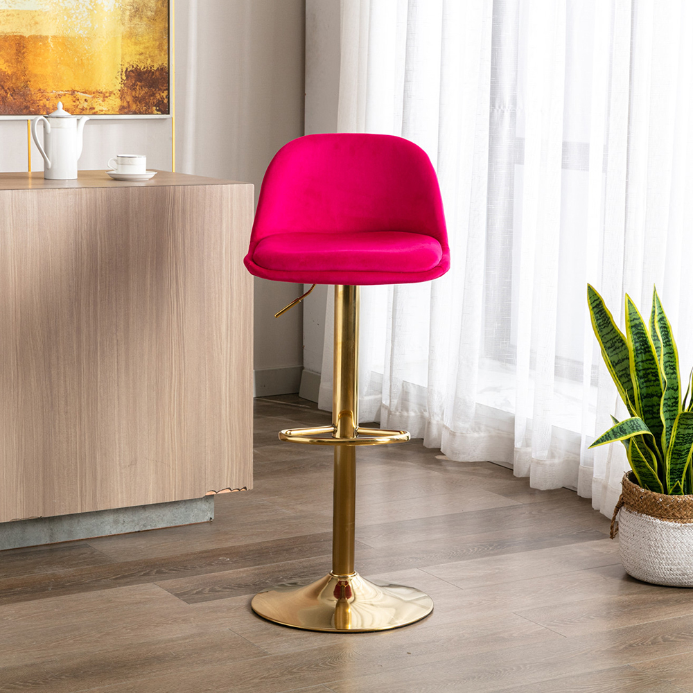 Gplesas Barstools Adjustable Height Dining Chair With Back And Footrest