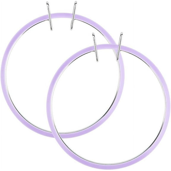 2Pcs Plastic Embroidery Hoops Large Spring Tension Shed Embroidery Hoop Cross Stitch Hoops Darning Circle Round Ring Frame for Handy Sewing Embroidery Cross Stitch Beginners 8.1x7.4x0.9inch