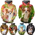 thumbnail image 3 of Nueva moda Animal perro chihuahua 3D gráfico sudaderas con capucha hombres señoras Casual suéteres sudadera con capucha ropa de calle tops de gran tamaño ropa para hombres, 3 of 4