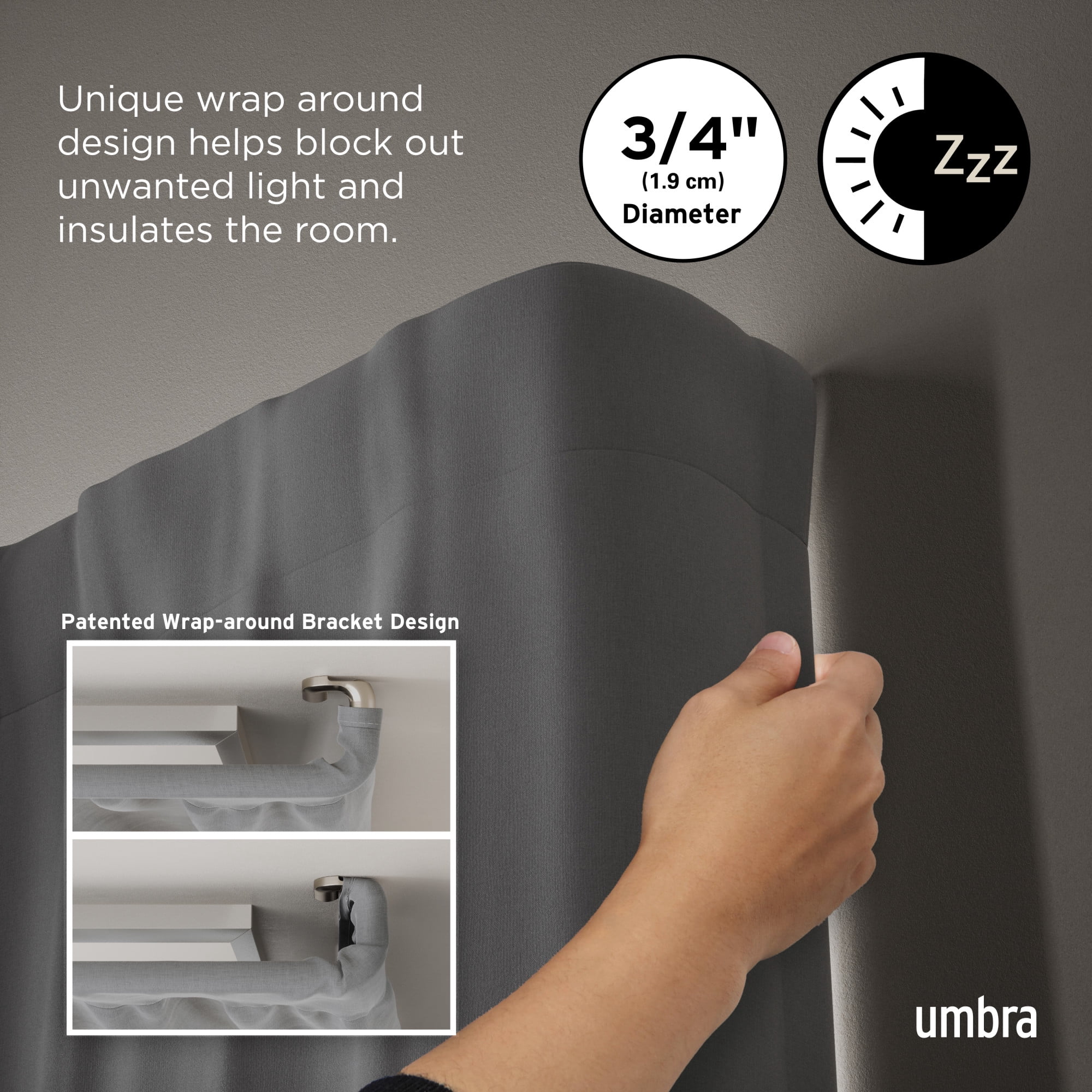 Umbra Twilight Expandable Blackout Curtain Rod 30-84"