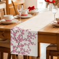 thumbnail image 5 of Spring Flowers Table Runner 72 Inches, Pink Cherry Blossom Branches Plants Beige Bed Runner Dresser Scarves Tabletop for Indoor Outdoor Parties/Ceremony/Banquet, 14" x 72", 5 of 9
