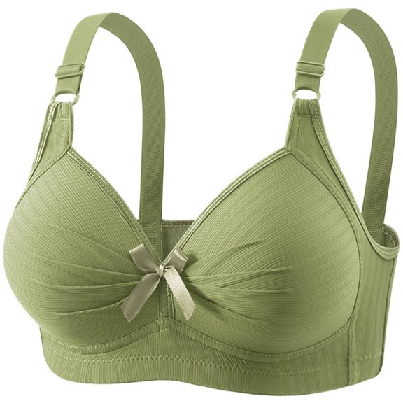 Dxzfnsa Plus Size Bras for Women 2026 Seamless Wireless No Underwire Supportive Full Coverage Comfortable Everyday Bra for Older Women (Green,XXXXXL)