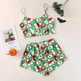 thumbnail image 4 of YuYuBao Womens Pajamas Sets Cartoon Christmas Tree Print Lace Trim Cami Tops + Shorts Pajamas Set Nightwear, 4 of 4