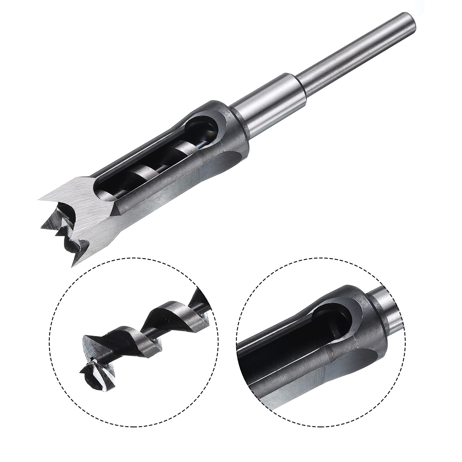 Uxcell Square Hole Drill Bit 25mm(1") High Speed Steel Hollow Mortiser Auger for Woodworking Carpentry Mortise Tenon Machine