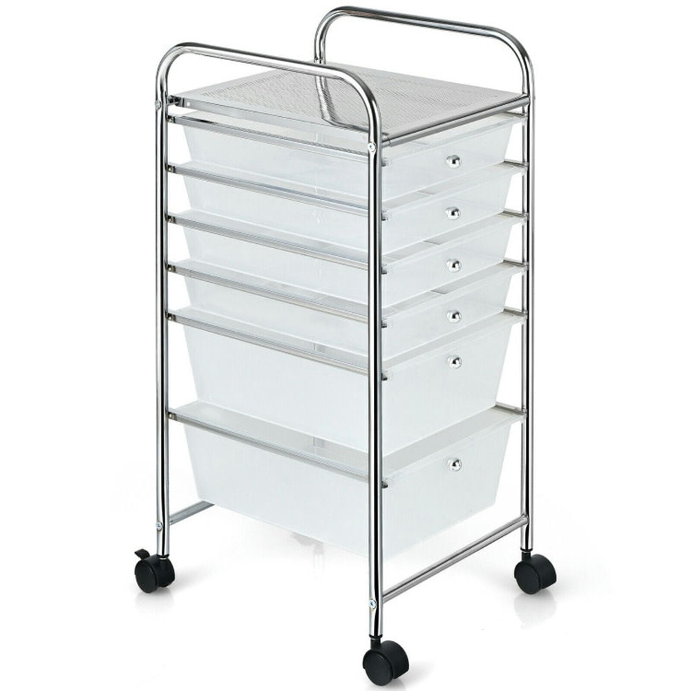 Demi Bonn 6 Drawers Rolling Storage Cart Organizer with 4 Universal Casters, Transparent