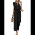 thumbnail image 2 of para Mujer, Verano 2025, Mangas con Volantes, Cuello Cuadrado, Mono con Cordón y Bolsillos, Negro, Talla XL, 2 of 9