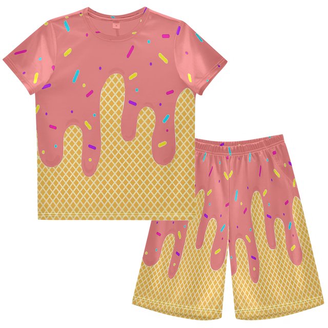 MKLEKYY Conjunto De Camiseta Y Pantalones Cortos De Verano Para Niñas, Informal, De Manga Corta, Ropa De Juego Cómoda Para Niños Pequeños De 2 A 12 Años