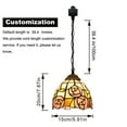 thumbnail image 2 of Kiven H-Type Track Lighting, 1-Light Tiffany Halo Track Pendant Light with Glassl Lampshade, Track Light Pedant for Bedroom Kitchen Island Home Cafe,Cord length 39.4", 2 of 7