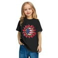 thumbnail image 6 of BRGZLK American Flag Sunflower Shirts For Toddler Kids Fashion American Flag Print Cotton T-Shirt Boys Girls Cute Round Neck Short Sleeve Top Black 7-8 Years, 6 of 6