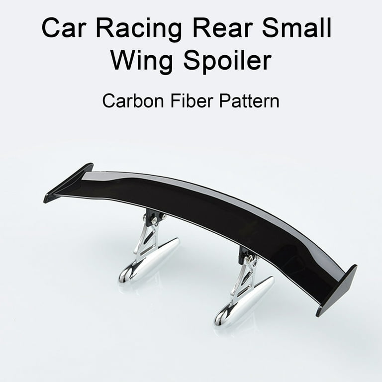Xinhuadsh Car Tiny Tail Wing Carbon Fiber Texture Punch-free Universal Mini  Racing Rear Small Wing Spoiler Decor Vehicle Supplies 