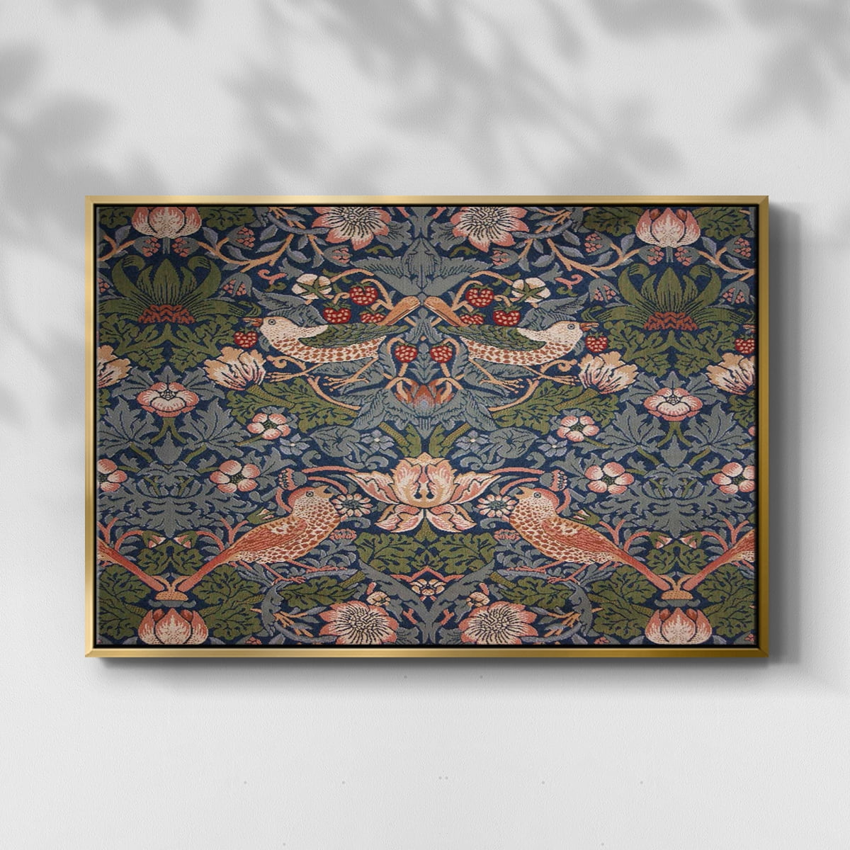 Vintage Abstract Print-LVIII Framed in Gold Wood Gallery Wrapped Canvas 27 in. x 41 in.