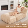 thumbnail image 2 of Sillón tipo puf Hobestluk, tamaño grande, para adultos, con reposapiés, 2 of 8