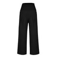thumbnail image 4 of CFLVAEK Straight Going Out Slacks Women High Waisted Wide Leg Drawstring Pant Loose Fitting Plain Cotton Linen Trousers Lightweight Yoga Beach Pants with Pocket, 4 of 8