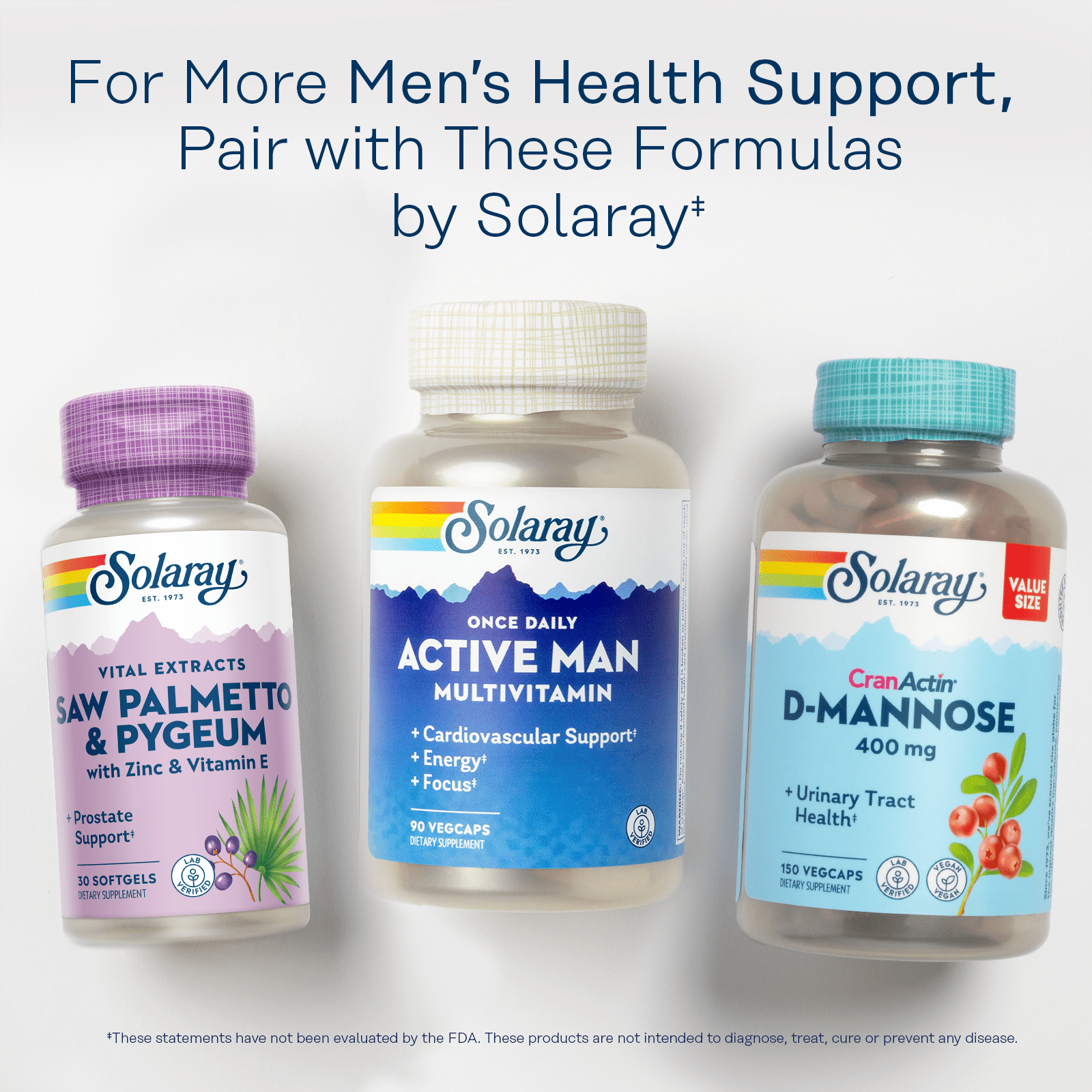 Solaray Saw Palmetto & Pygeum | Once Daily Prostate & Urinary Health Formula w/ Zinc & Vitamin E | 30 Softgels