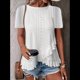 thumbnail image 4 of Blusas de Verano con Ojales para Mujer 2025, Blusas Asimétricas de Moda para Verano, Blusas de Color Liso para Salir, Blancas, Talla M, 4 of 9
