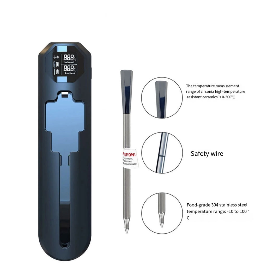 Digital Food Thermometers Realtime Monitoring Apps For BBQ Grills Oven SmokerW1re1essCooking Thermometers IP67 Waterproof Probe For Outdoor BBQ Grilling And Baking