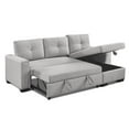 thumbnail image 3 of Tufted Sectional Chaise Sofa Sleeper with Storage in Dark Grey, 3 of 14