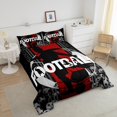 thumbnail image 3 of Football Comforter&nbsp;Set Queen Size Football Bedding Set,Sports Theme Bed Comforter&nbsp;Sets Red Black White Ball Gaming Quilt Bed Set Room Decor with 2 Pillowcases, 3 of 6