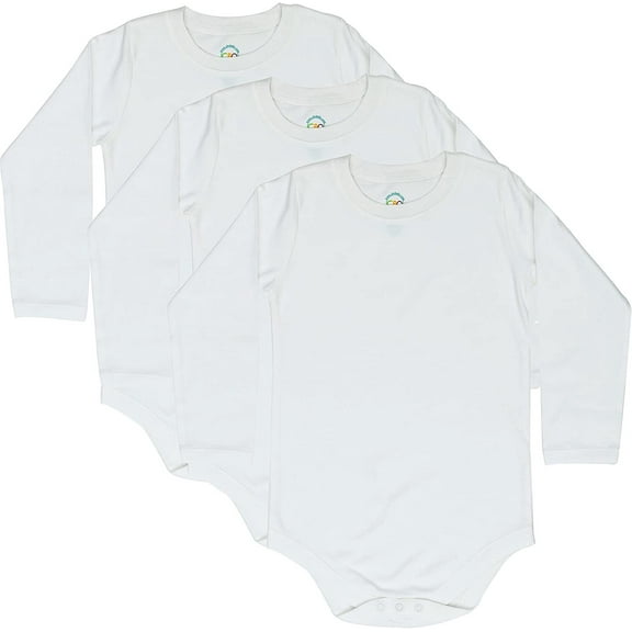 CBObaby 4T 5T 6T Toddler Bodysuit Long Sleeve Round Crew Neck 3-Pack