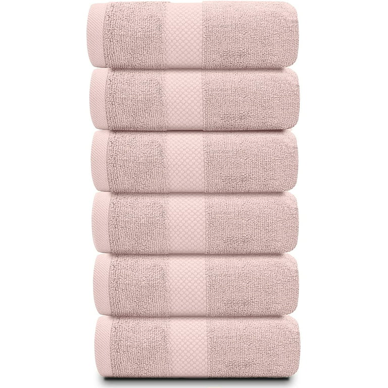 White Classic Luxury 100% Cotton Hand Towels Set Of 6 - 16x30