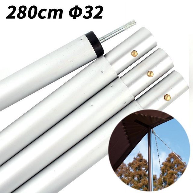 Poste de soporte para toldo de exterior grande de 32 mm de grosor, poste de aleación de aluminio, soporte para toldo de 4 secciones