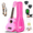 Pink, variant on Everjoys 21 inch Soprano Ukulele Starter Kit w/Gig Bag,Rainbow String,Free Online Lesson,Tuner,Pick,Strap,Songbook