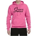 thumbnail image 2 of Wild Bobby Grace Wins Script Inspirational/Christian Unisex Graphic Hoodie Sweatshirt, Neon Pink, Medium, 2 of 5