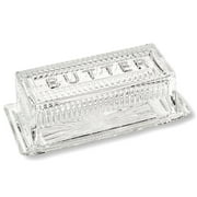 Lead-Free Crystal Covered Modern French Butter Dish with Lid