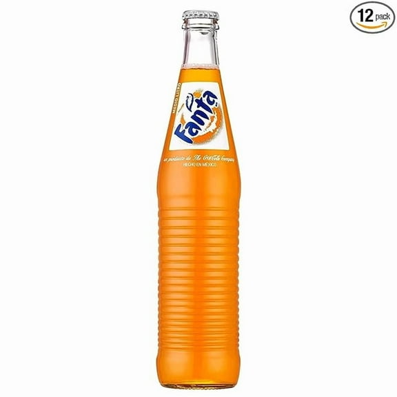 Mexican Glass Bottled Soda 12 Ounce Bundled by Louisiana Pantry (Fanta Orange, 12 Pack)