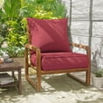 thumbnail image 6 of Snubbull Outdoor Deep Seat Cushion Set 24 X 24 X 6.5 inch Splash-Proof & Fadeness Patio Furniture Cushions，Removable Outdoor Couch Cushions with Hidden Zipper & Adjustment Staps, Fuchsia Red, 6 of 8