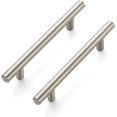 thumbnail image 1 of Ravinte 10 Pack 6-3/8" Cabinet Pulls Brushed Nickel Stainless Steel Kitchen Drawer Pulls Cabinet Handles 4" Hole Center, 1 of 5
