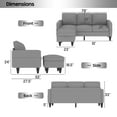 Sutaifuri Convertible Sectional Sofa Couch, Light Grey Couches for