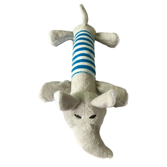 Dog Plush Toy,Cute Striped Animal with 4 Legs Squeaky Dog Chew Toy,Bite Resistant Sound Design Stuffed Animal Toy for Pet Dog Cat Teeth Grinding[Elephant]