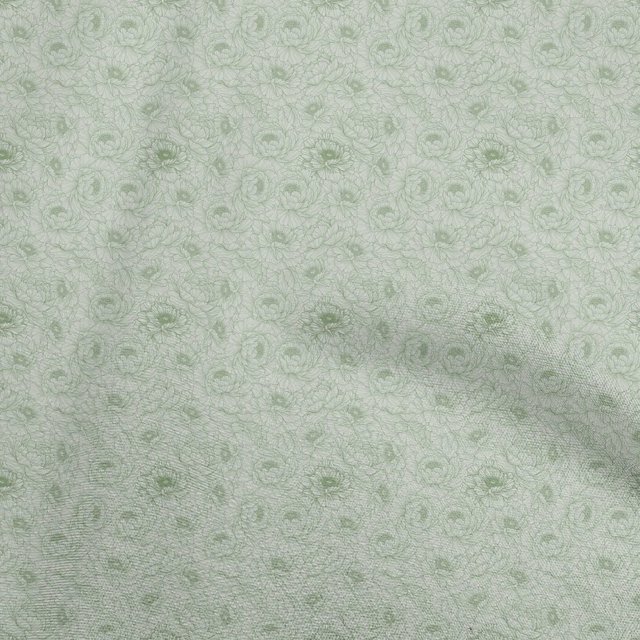oneOone Polyester Spandex Olive Green Fabric Floral Quilting Supplies Print Sewing Fabric By The Yard 56 Inch Wide