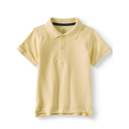 - Toddler Boys School Uniform Short Sleeve Double Pique Polo