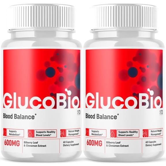 GlucoBio Blood Support Pills Advanced Formula Vitamin Supplement Gluco Bio 120 Capsules