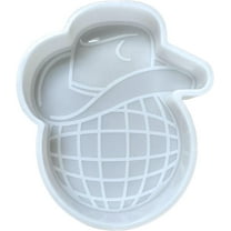 Cowboy Disco Ball Freshie Silicone Mold 5 x 4.5 x 0.8 inches Western Chic Form for Scented Aroma Beads Supplies Resin, Car Candles, Soap Oven Safe Bake Heat Resistant to 400 F
