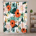 thumbnail image 2 of Floral Colorful Shower Curtain, Orange Red Poppy Flower Green Leaves Boho Plant Abstract Bathroom Curtain for Bathtub Home Decor Waterproof Fabric Machine Washable with Hooks,72" Wx72 L, 2 of 6
