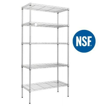 Ktaxon 5-Tier Wire Shelving Unit  Steel Storage Rack for Garage Office Kitchen Silver  30  W x 14  D x 60  H