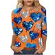 thumbnail image 2 of Xuyuer Womens Valentine T Shirts Love Heart Printed Graphic Tee Tops Spring Shirts Halloween Round Neck 3/4 Length Sleeve Graphic Tee Tops Fashion Casual Printed T-Shirt Top, 2 of 6