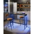 thumbnail image 2 of Bar Table, 47.2" Narrow Long Bar Table, Cocktail Tall Table with LED Lights, Built-in Power Outlets, Mesh Panels, High Top Pub Table for Dining Kitchen Home Bar, 2 of 7