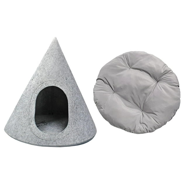 Tienda de campaña triangular extraíble y lavable para gatos, casa cueva tipo tipi para gatos, casa plegable para mascotas para exteriores, coche,