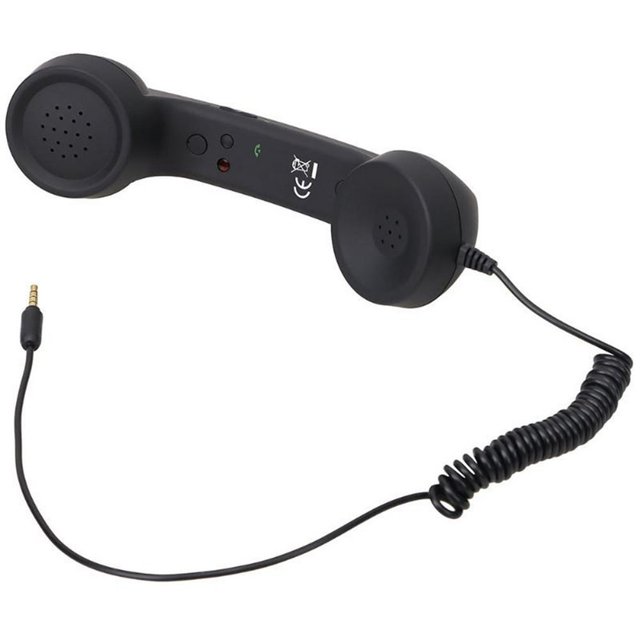 Récepteur de Cellulaire Rétro 3.5mm Combiné Téléphonique avec Microphone