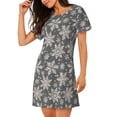 thumbnail image 2 of Naloa Sparkling Snowflakes Print Women Nightgowns,Womens Loungewear,Short Sleeve Sleepwear,Comfy Ladies Nightdress, 2 of 6