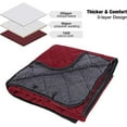 thumbnail image 3 of REDCAMP Large Camping Blanket with Sherpa Lining, Cold Weather Warm Outdoor Blanket Windproof for Camping Stadium, Machine Washable 59"x 79" Red, 3 of 10